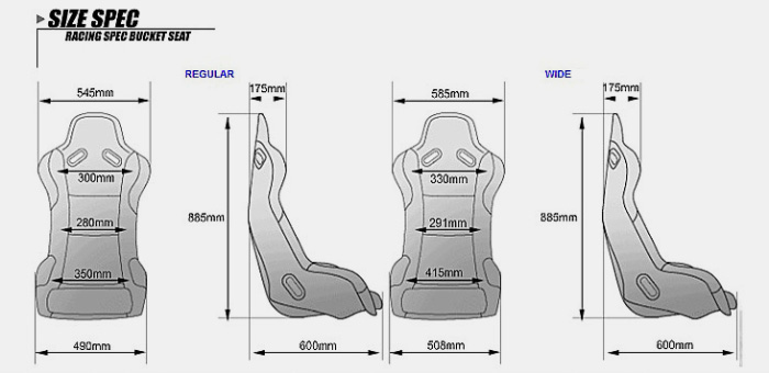 Buddy Club Seat Sizing