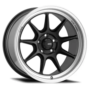 Universal (18x8.5, 5x108, 43mm, Matte Black with Matte Machined Lip) (Less Concave)