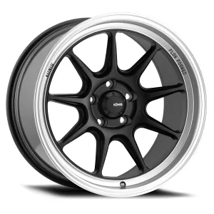 Universal (15x7.5, 4x100, 35mm, Matte Black with Matte Machined Lip) (Less Concave)