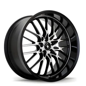 Universal (16x7, 4x100 / 4x108, 40mm, Black with Machined Spokes)