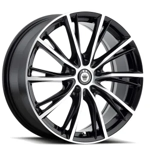 Universal (16x7.5, 5x114.3, 40mm, Gloss Black With Machined Face)