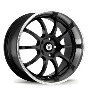 Universal (14x6, 4x100 / 4x114.3, 38mm, Black With Machined Lip)